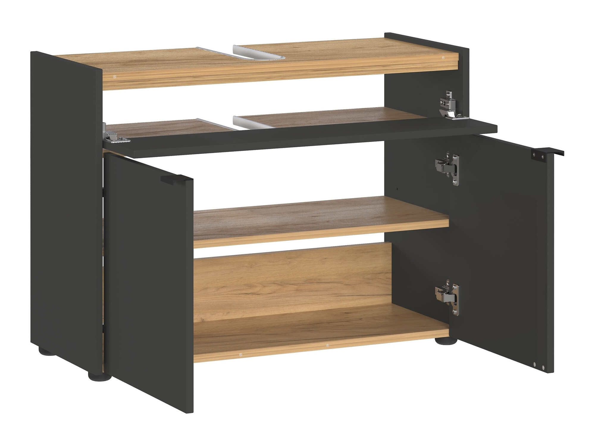 Kupaonski namještaj Ventei 106 (Grafit + Navarra hrast)