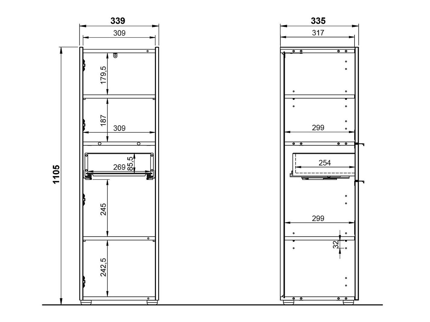 Kupaonski namještaj Ventei 106 (Grafit + Navarra hrast)