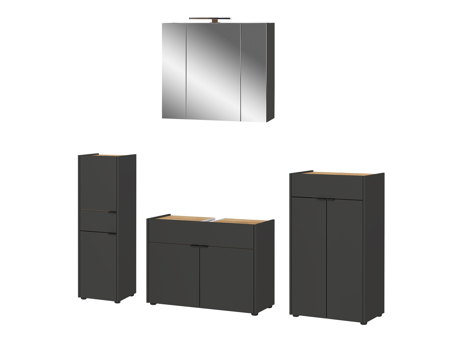 Kupaonski namještaj Ventei 109 (Grafit + Navarra hrast)