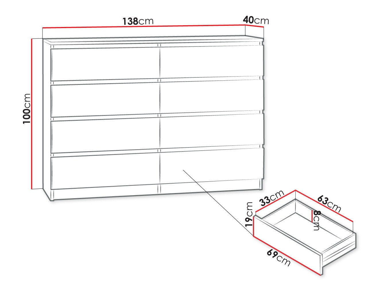 Komoda Comfivo Structor III (Bijela)