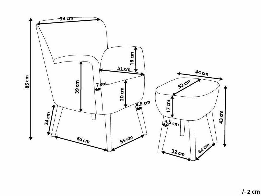 Fotelja Berwyn 2133 (Bijela)