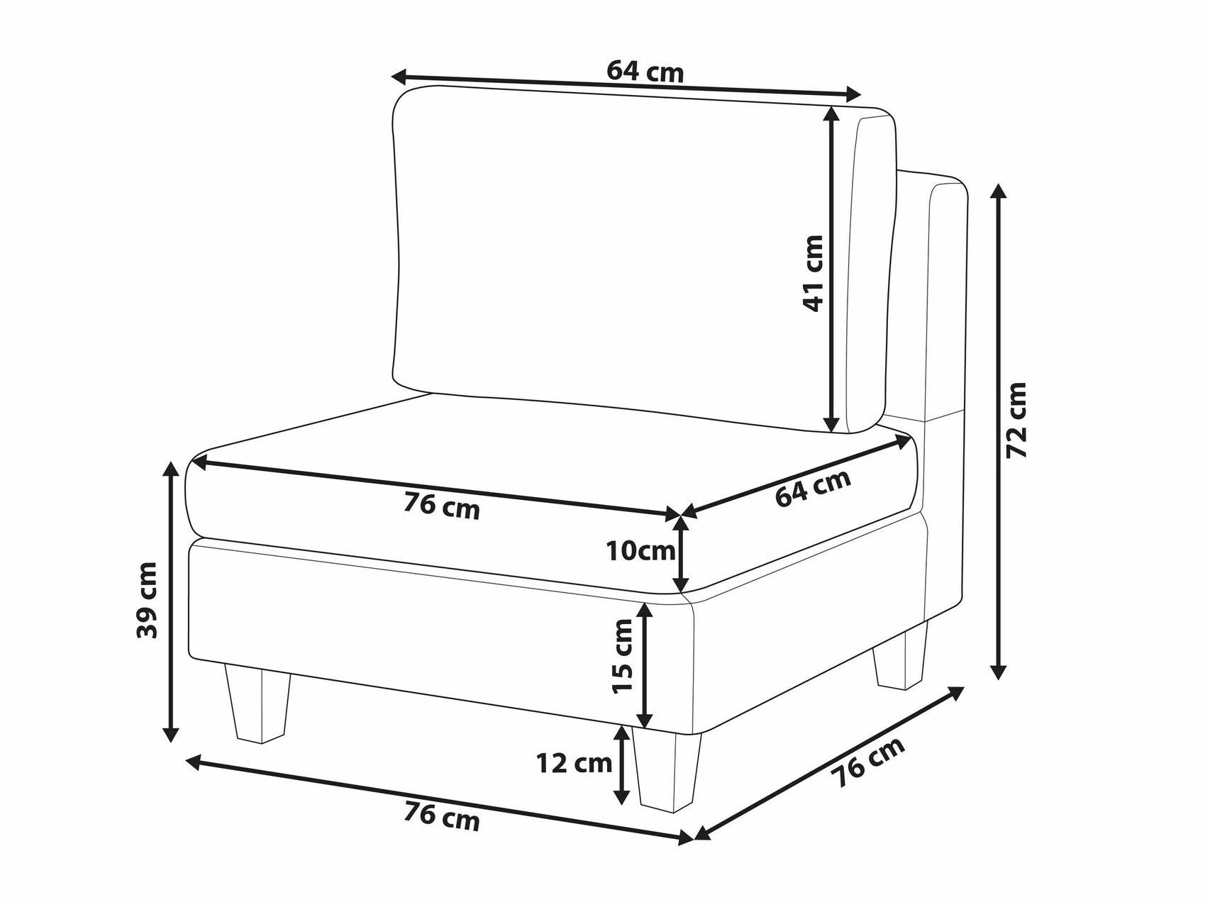 Modularna fotelja Elbmeli 101 (Smeđa)