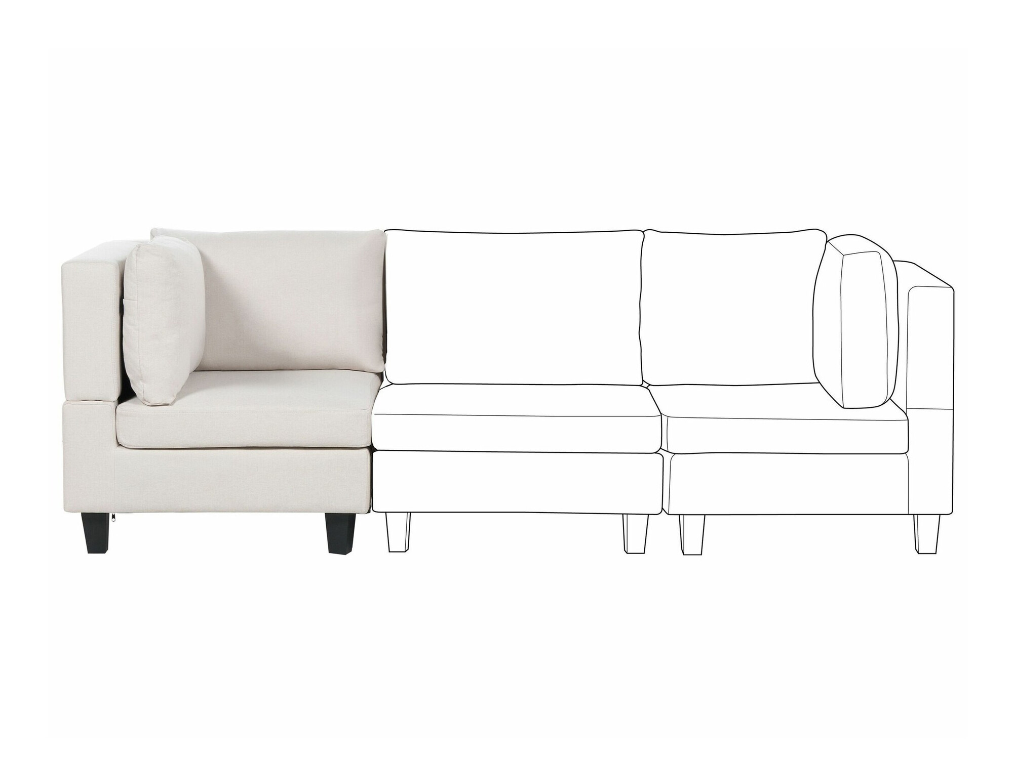 Modularna fotelja Elbmeli 102 (Bež)