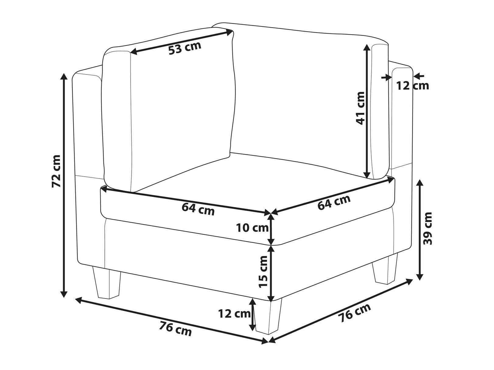 Modularna fotelja Elbmeli 102 (Bež)