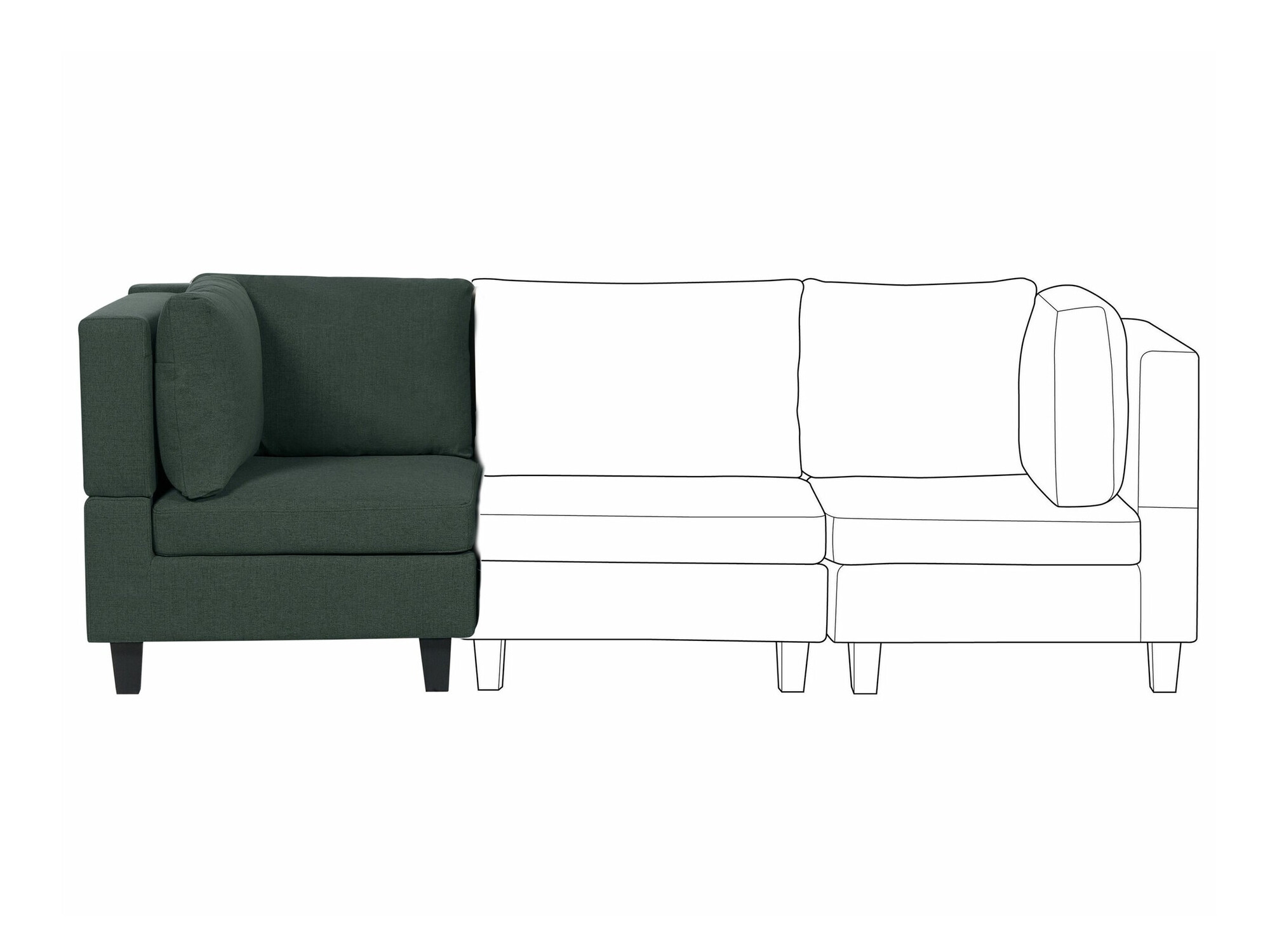 Modularne sjedeće garniture Elbmeli 102 (Zelena)