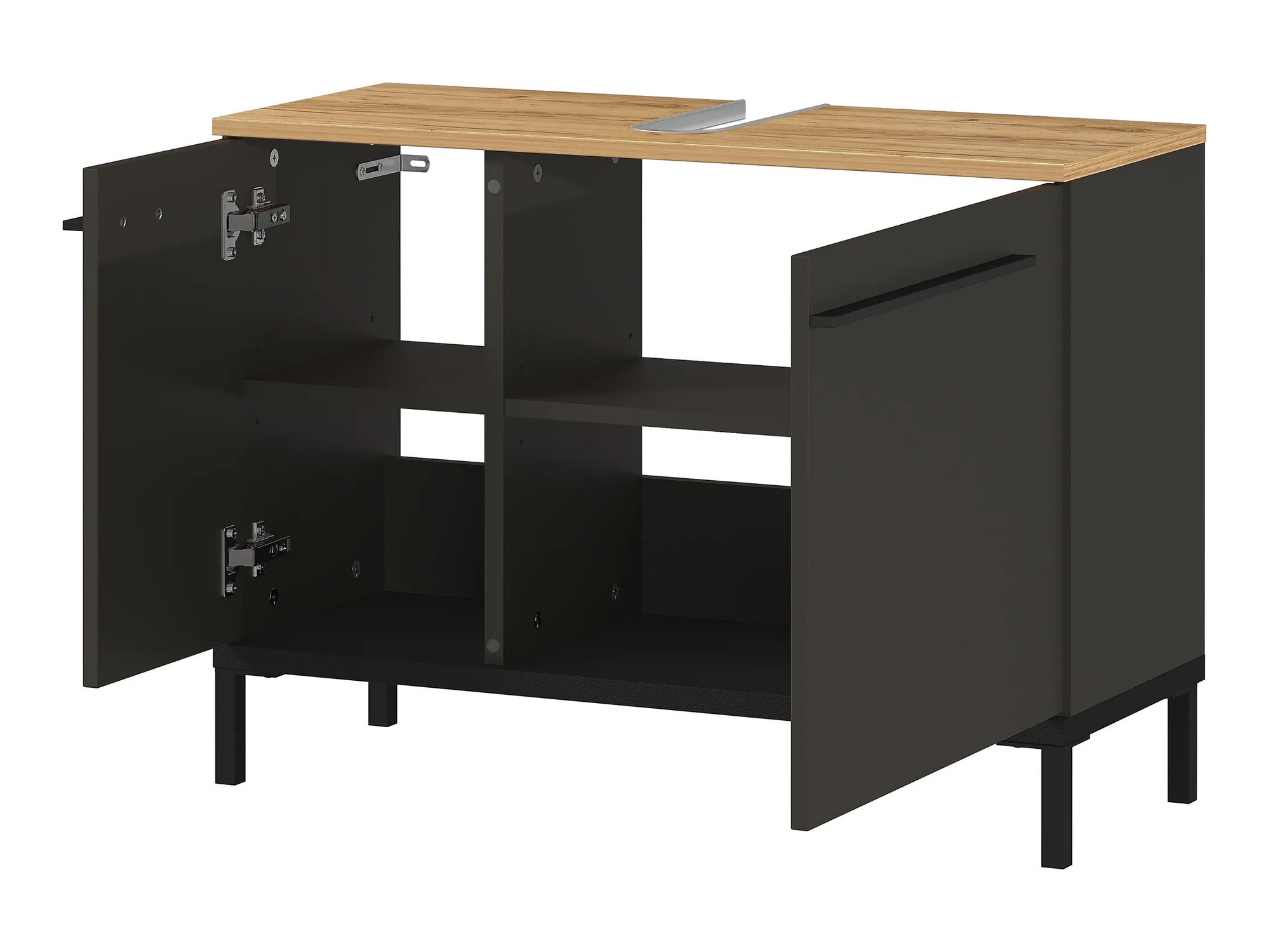 Kupaonski namještaj Ruvlevu 104 (Grafit + Navarra hrast)