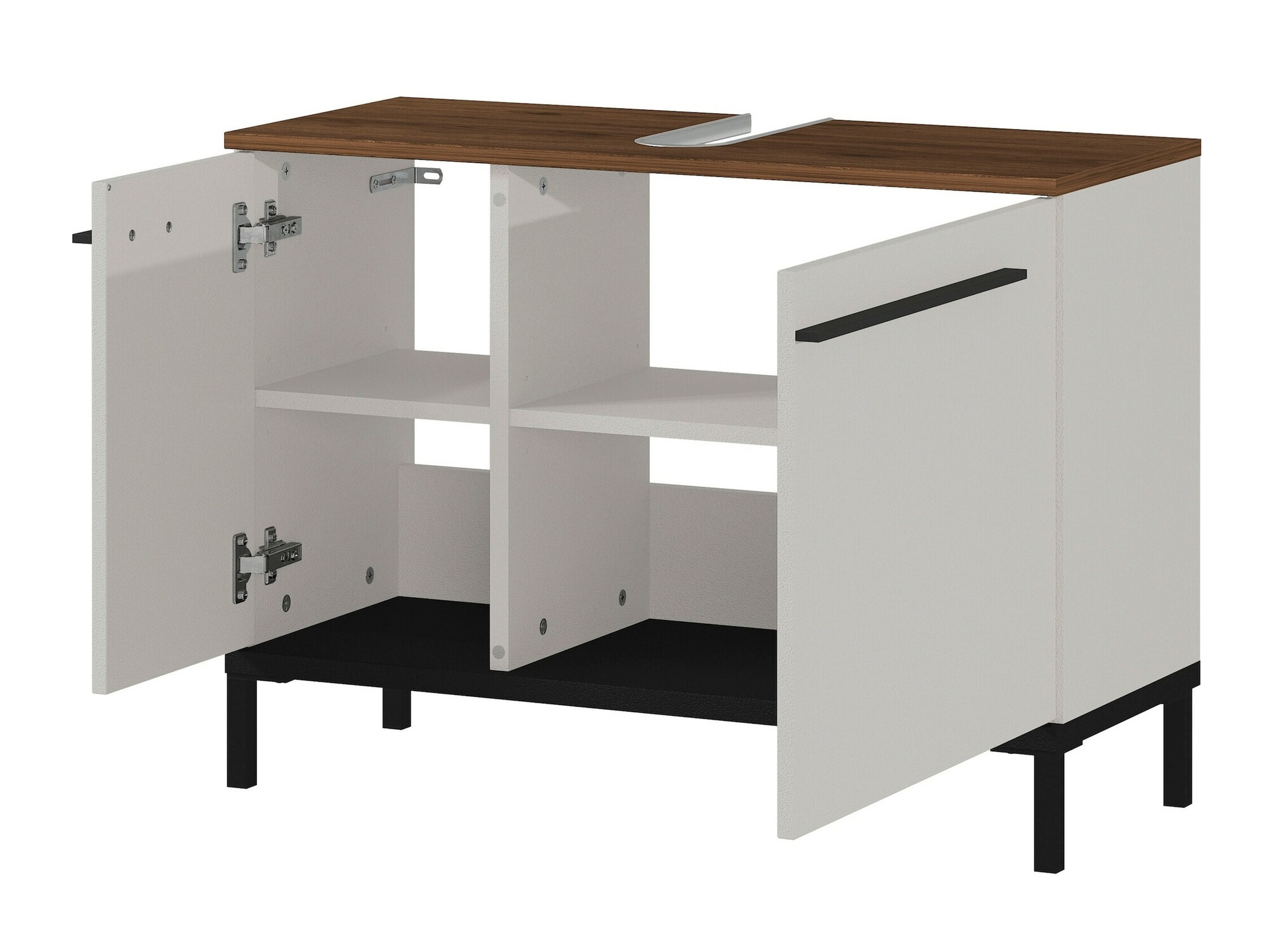 Kupaonski namještaj Ruvlevu 105 (Svijetlo siva + Orah)