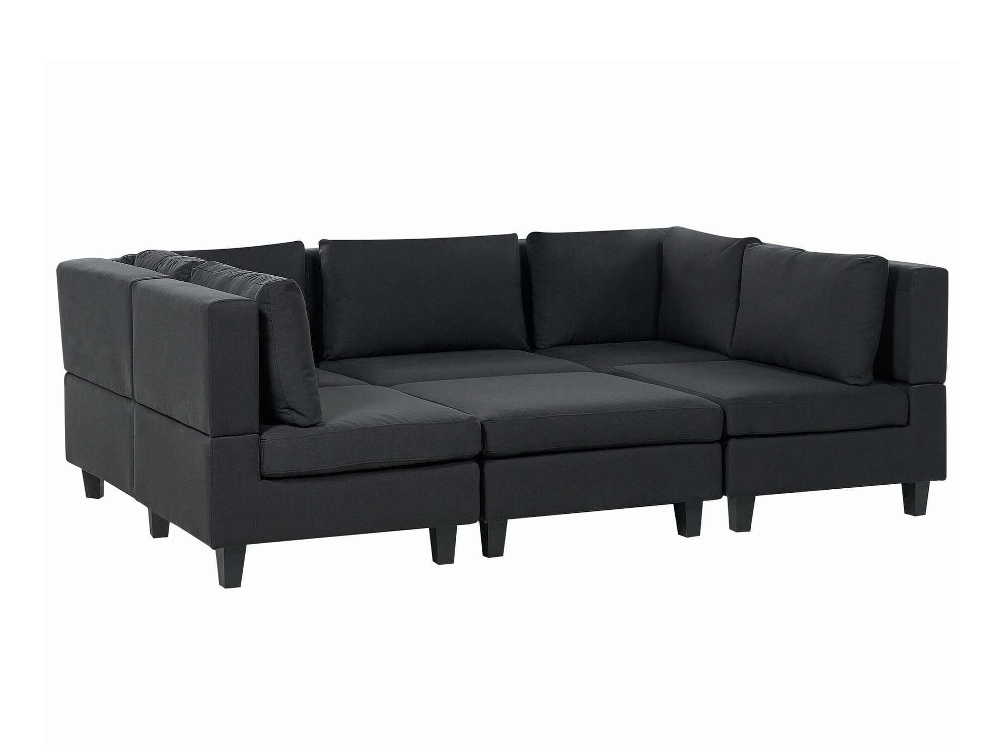 Modularna kutna garnitura Elbmeli 104 (Crna)