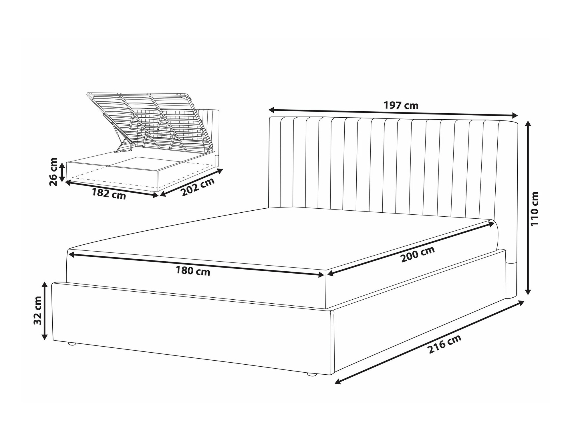 Krevet Berwyn 1775 (Siva)