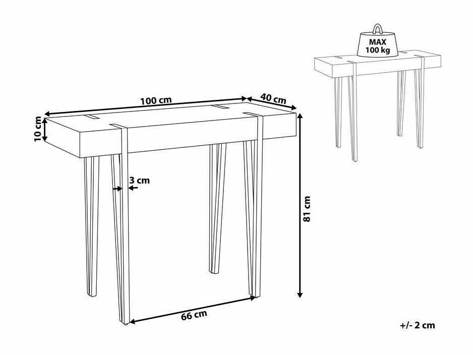 Konzolni stolić Berwyn 688 (Tamno drvo)