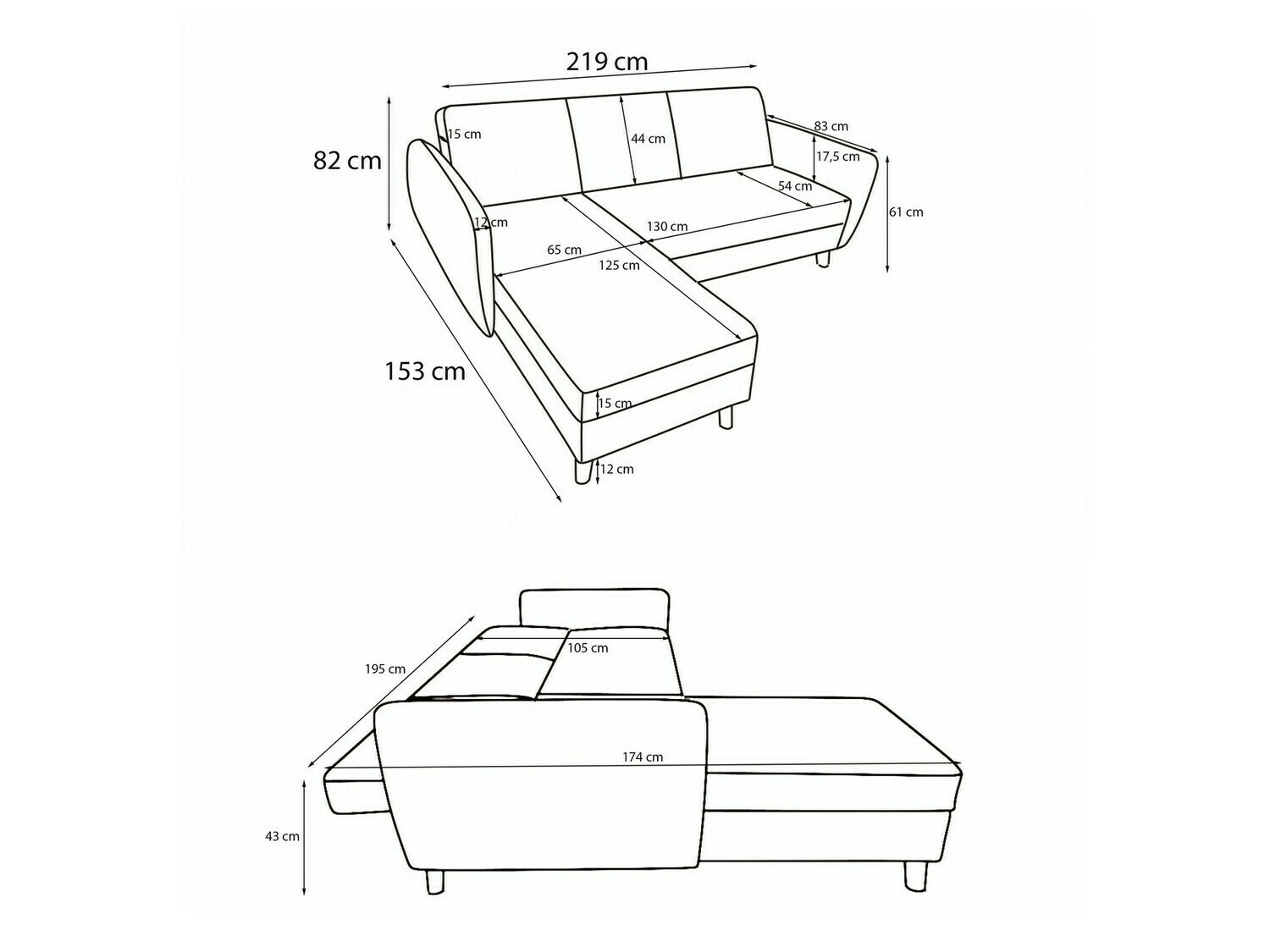 Kutna garnitura Tulsa 557 (Antracit)