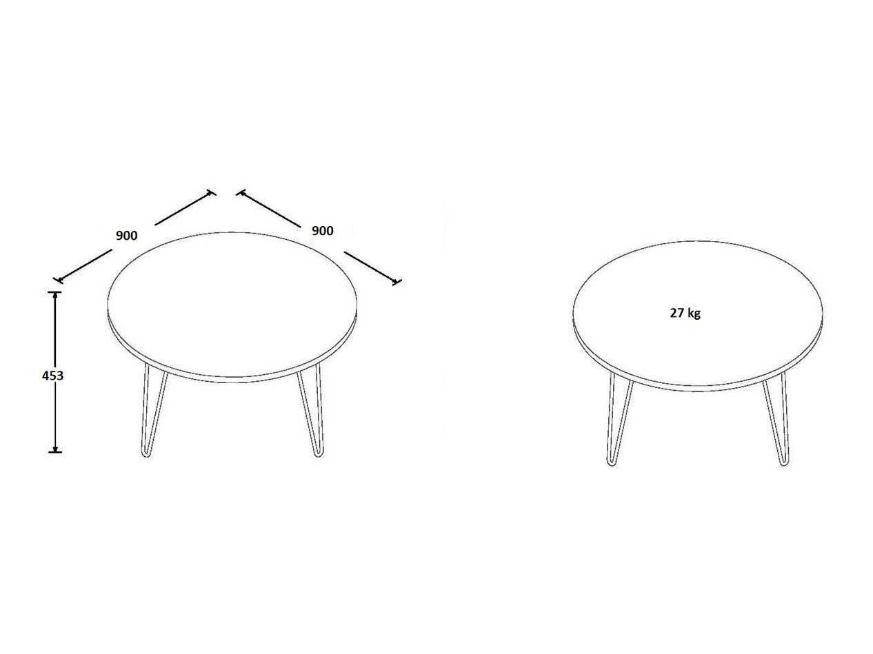 Stolić za kavu Nutive 104 (Svijetli hrast)