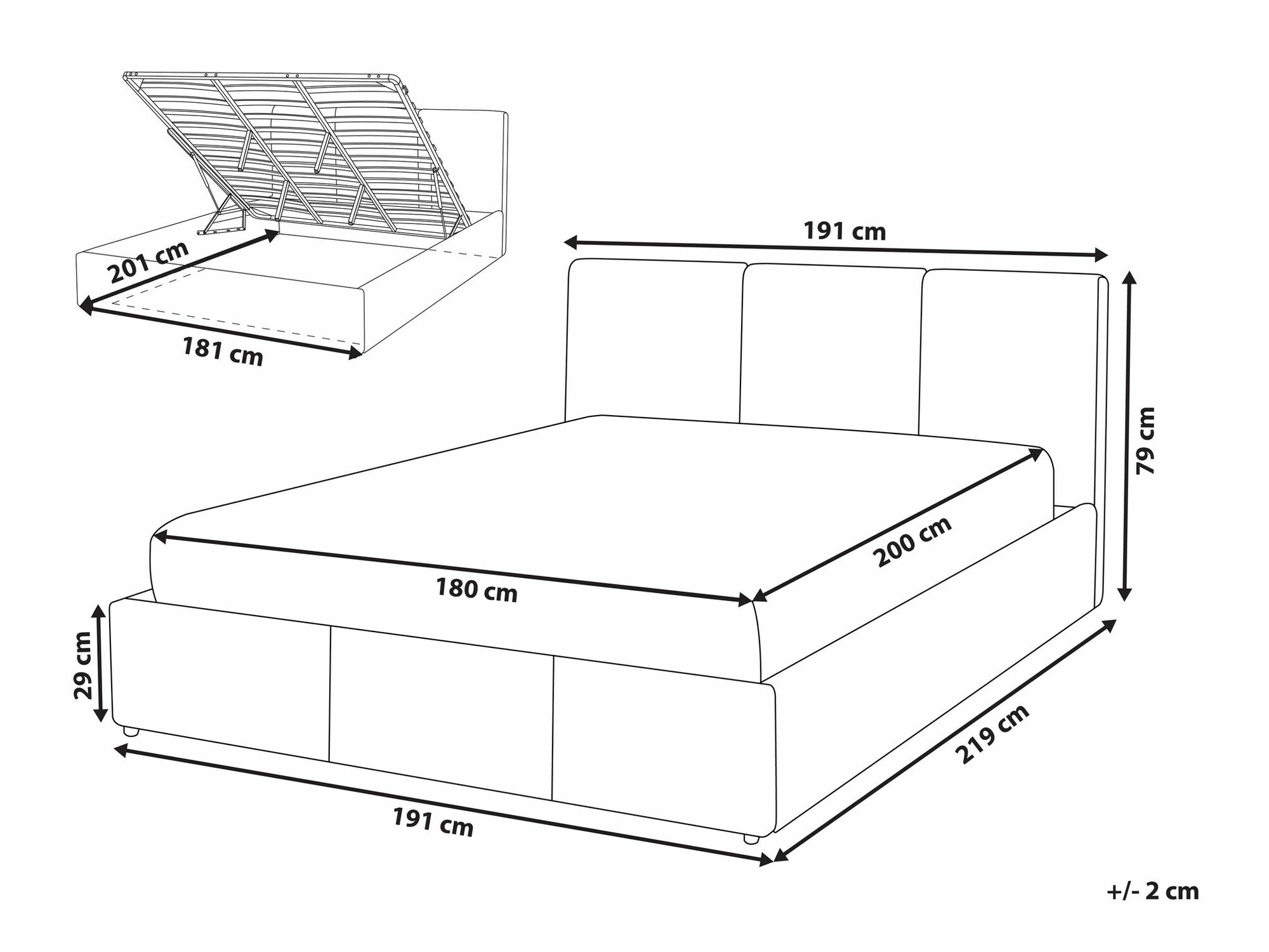 Krevet Berwyn 1780 (Bež)