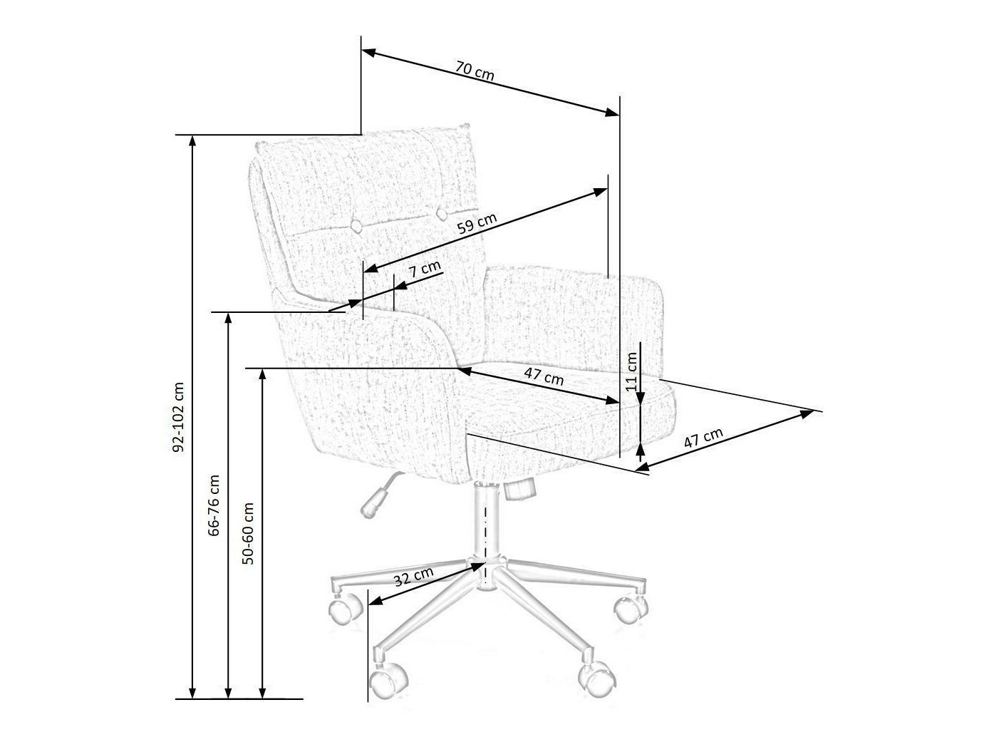 Uredska stolica Houston 1262 (Svijetlo siva)