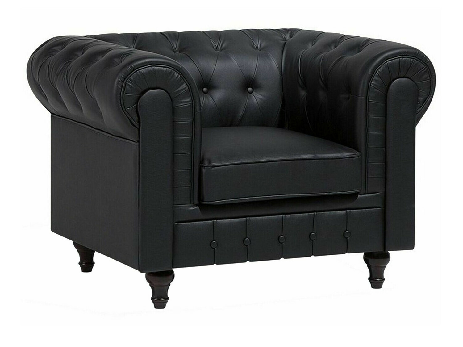 Chesterfield fotelja Cirdoro 107 (Crna)