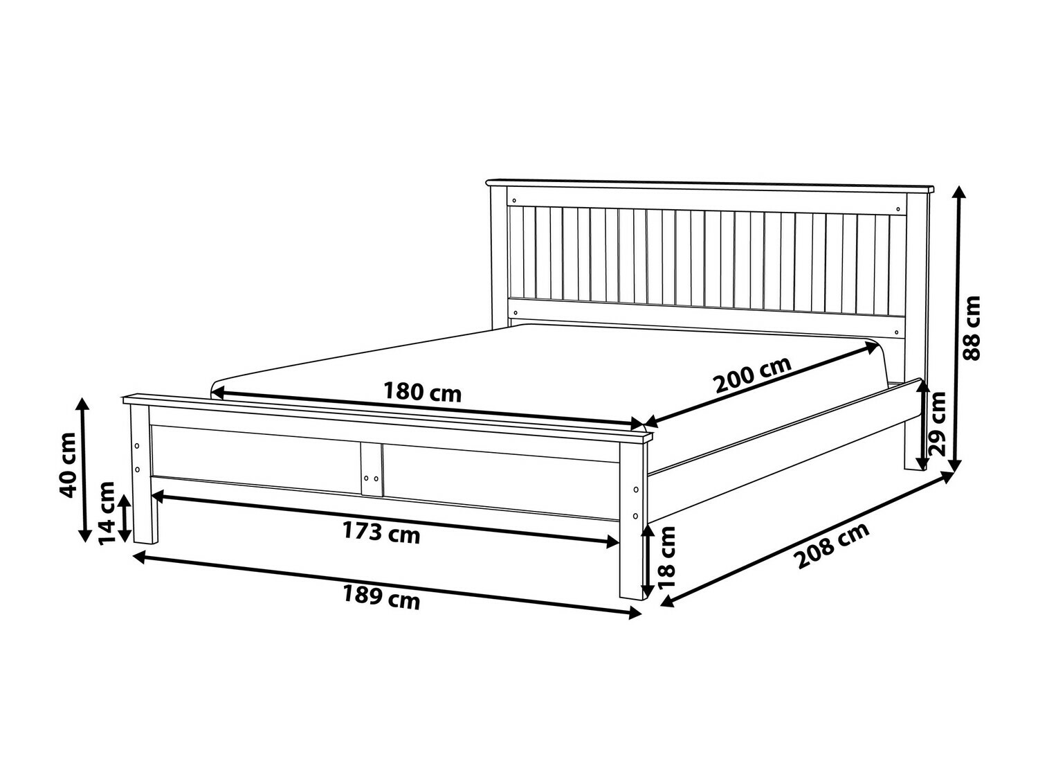 Krevet Berwyn 600 (Tamno smeđa)