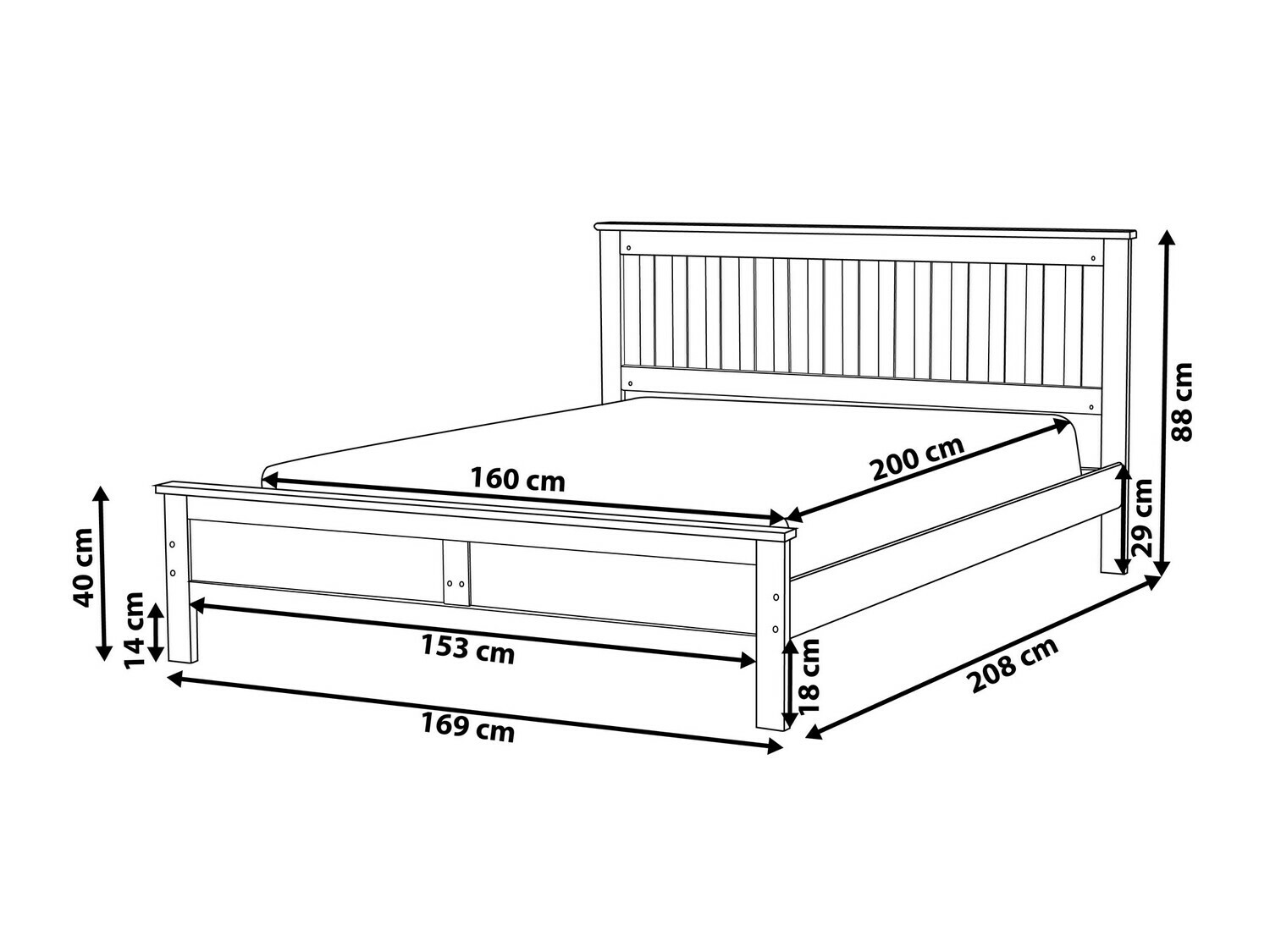 Krevet Berwyn 600 (Tamno smeđa)