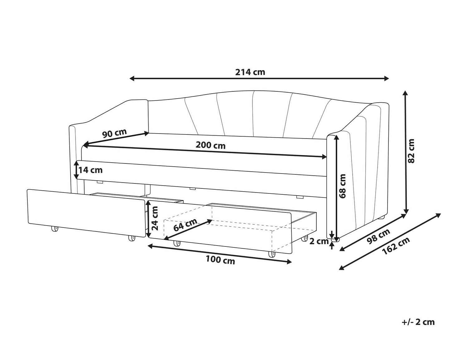 Krevet Berwyn 630 (Ružičasta)