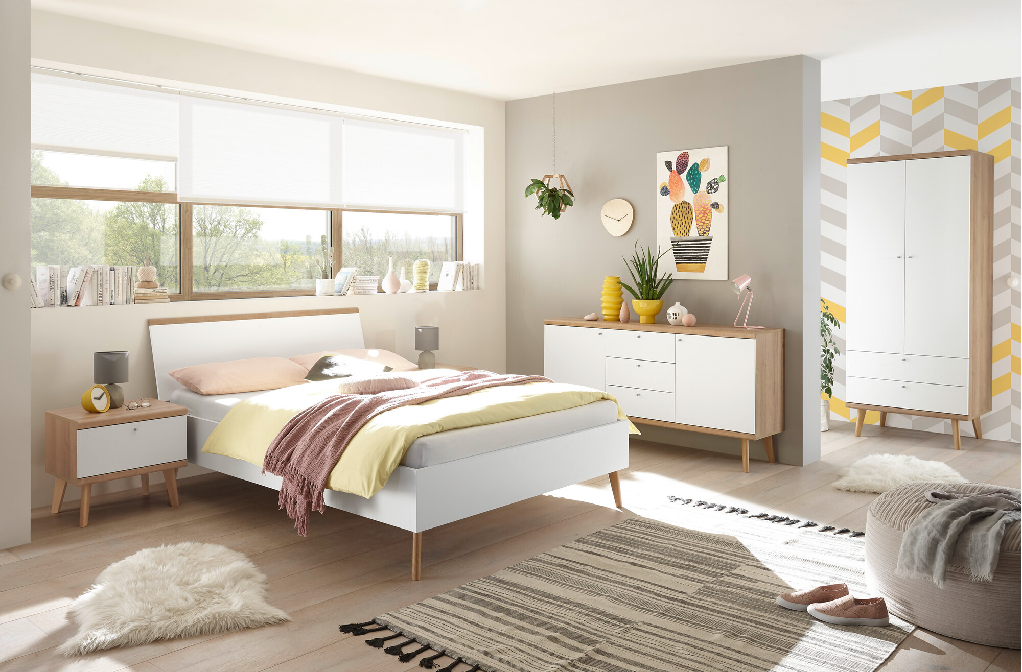 Krevet Elbfiou 119 (Riviera hrast + Bijela)