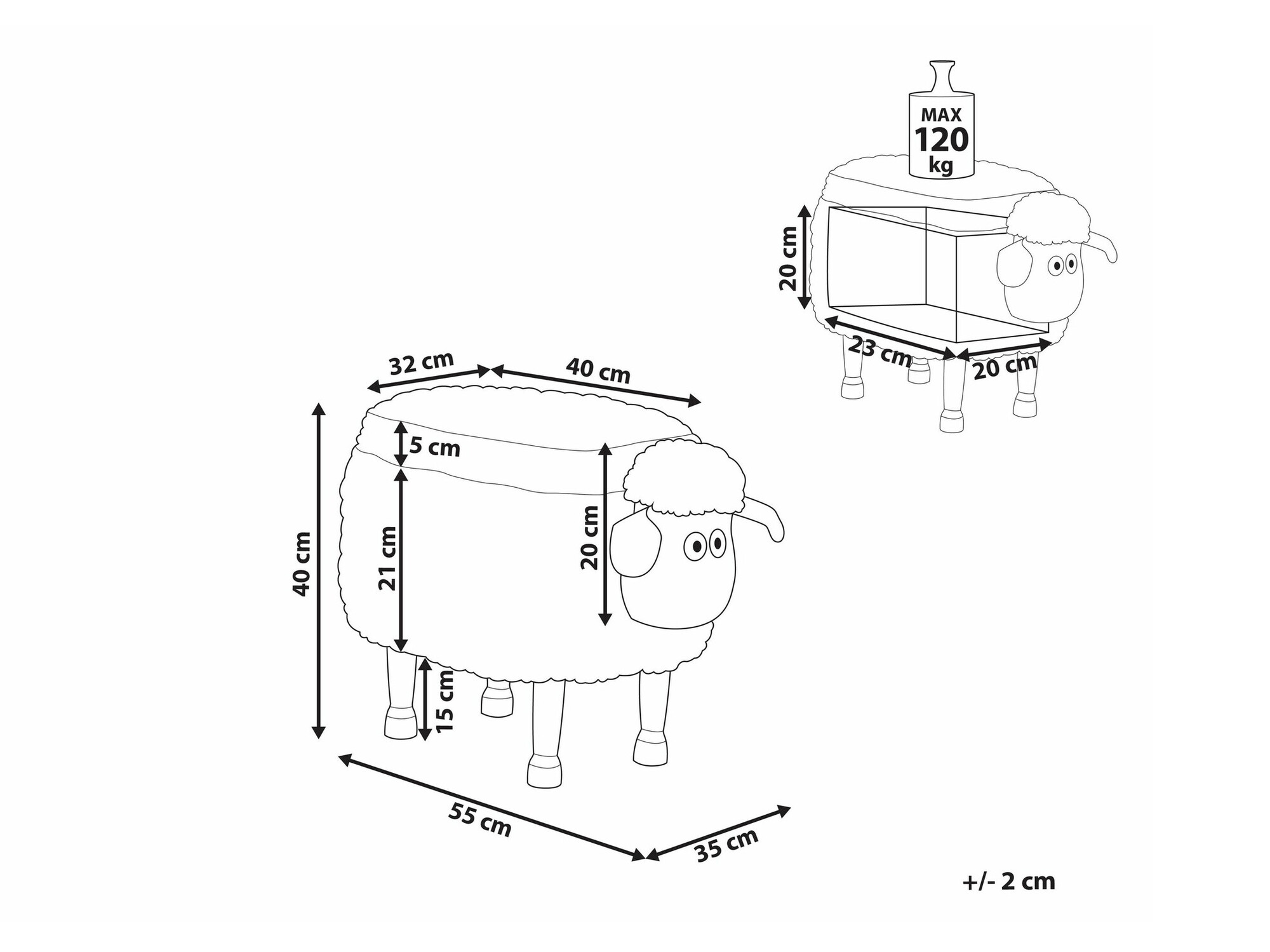 Tabure Berwyn 1792 (Smeđa)