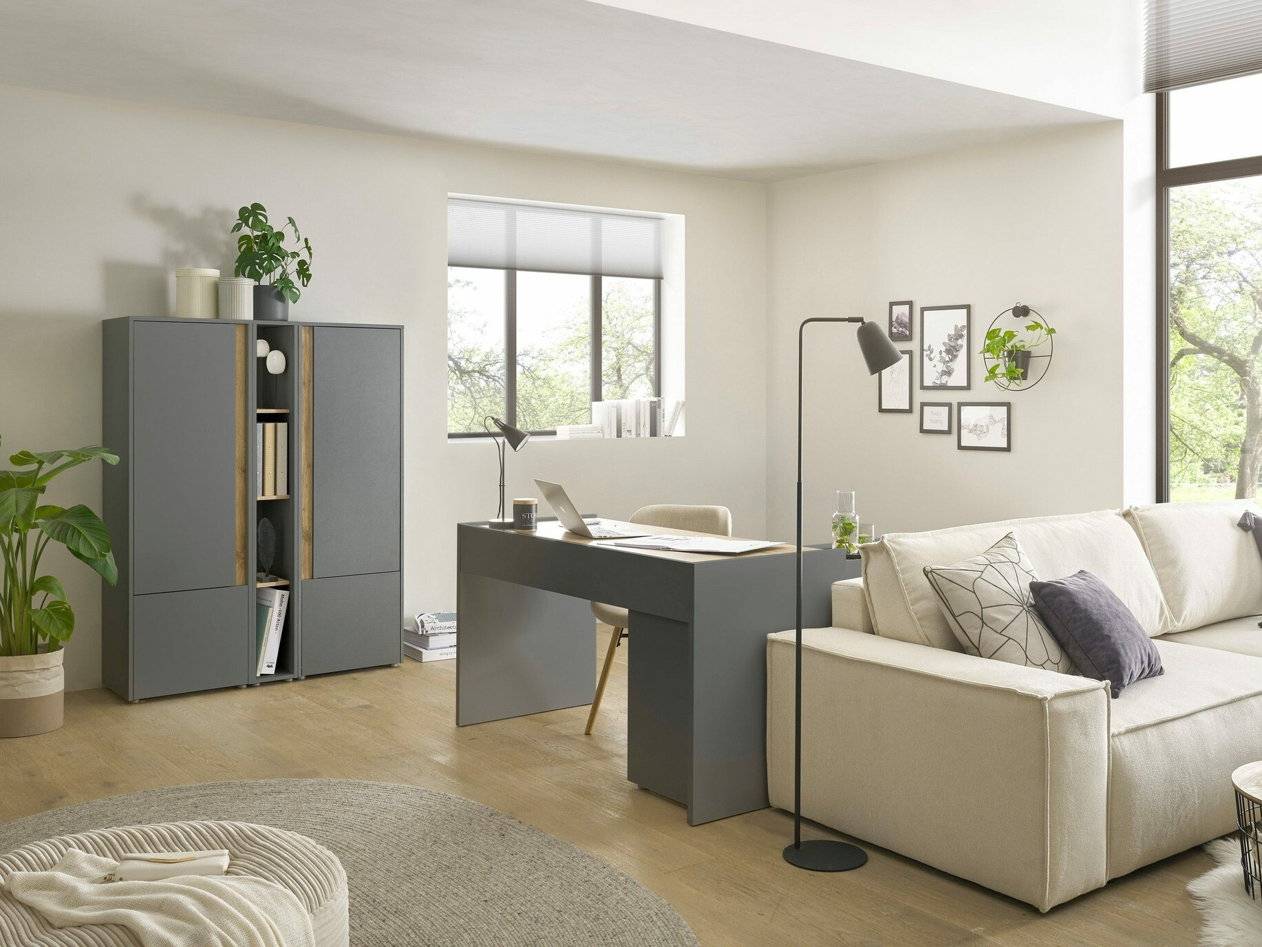 Polica Elbsori 106 (Antracit + Hrast Wotan)