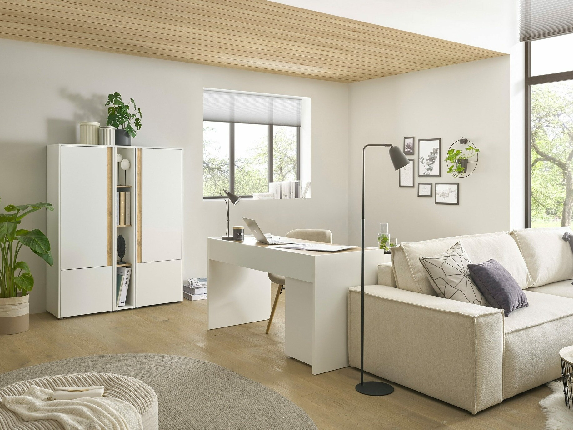 Polica Elbsori 106 (Bijela + Hrast Wotan)