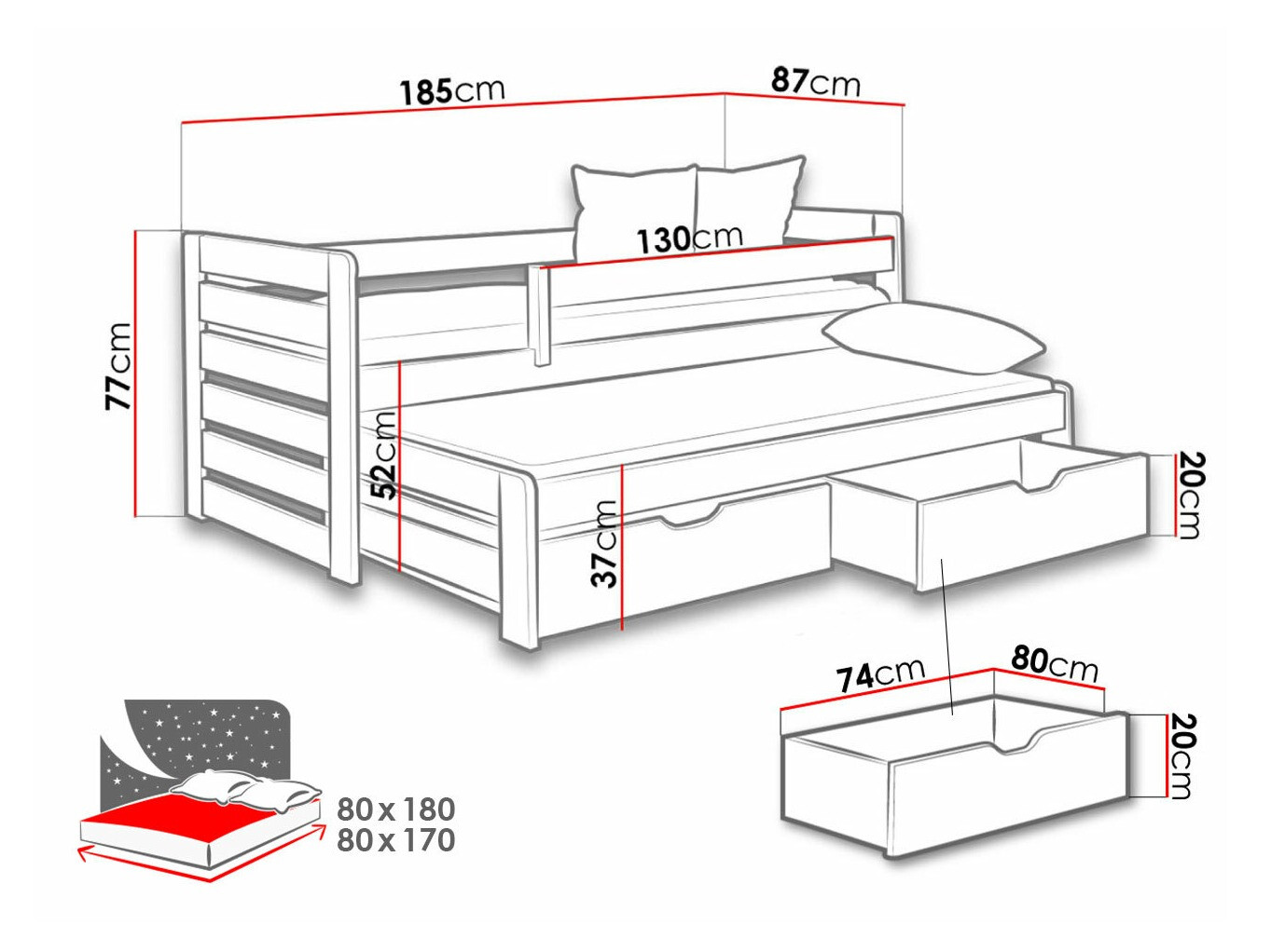 Krevet Henderson 127 (Bijela)