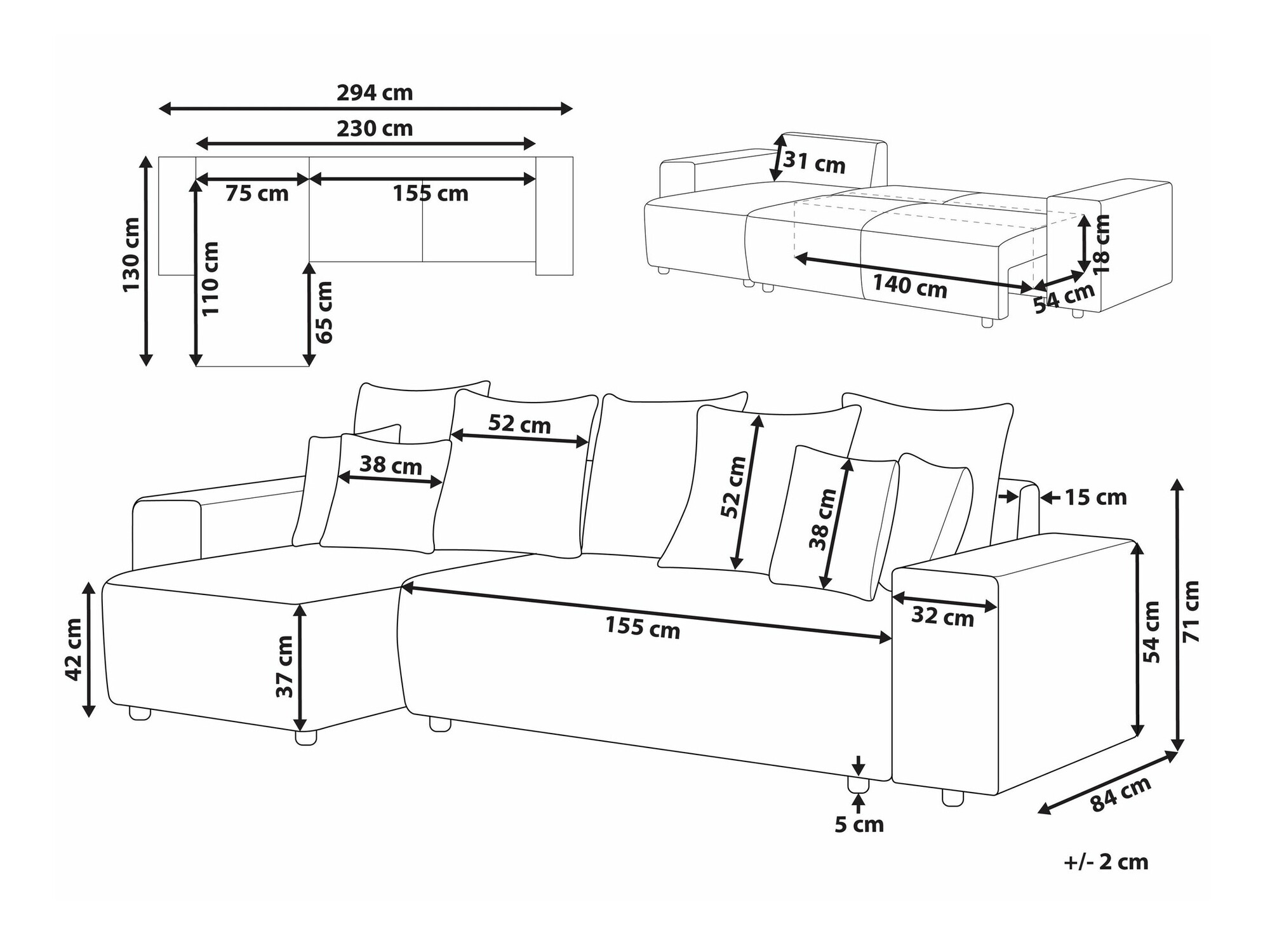 Kutna garnitura Berwyn 1801 (Svijetlo smeđa)