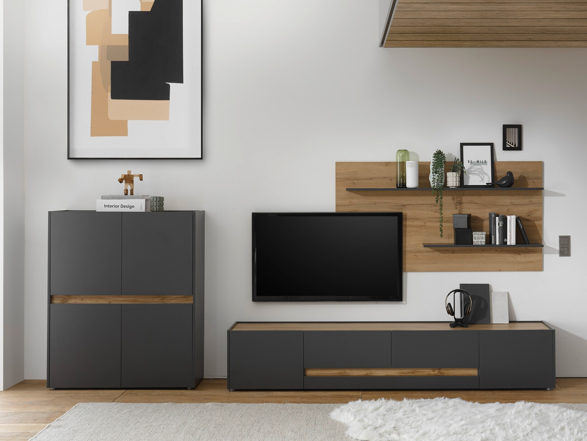 Ormarić Elbsori 111 (Antracit + Hrast Wotan)