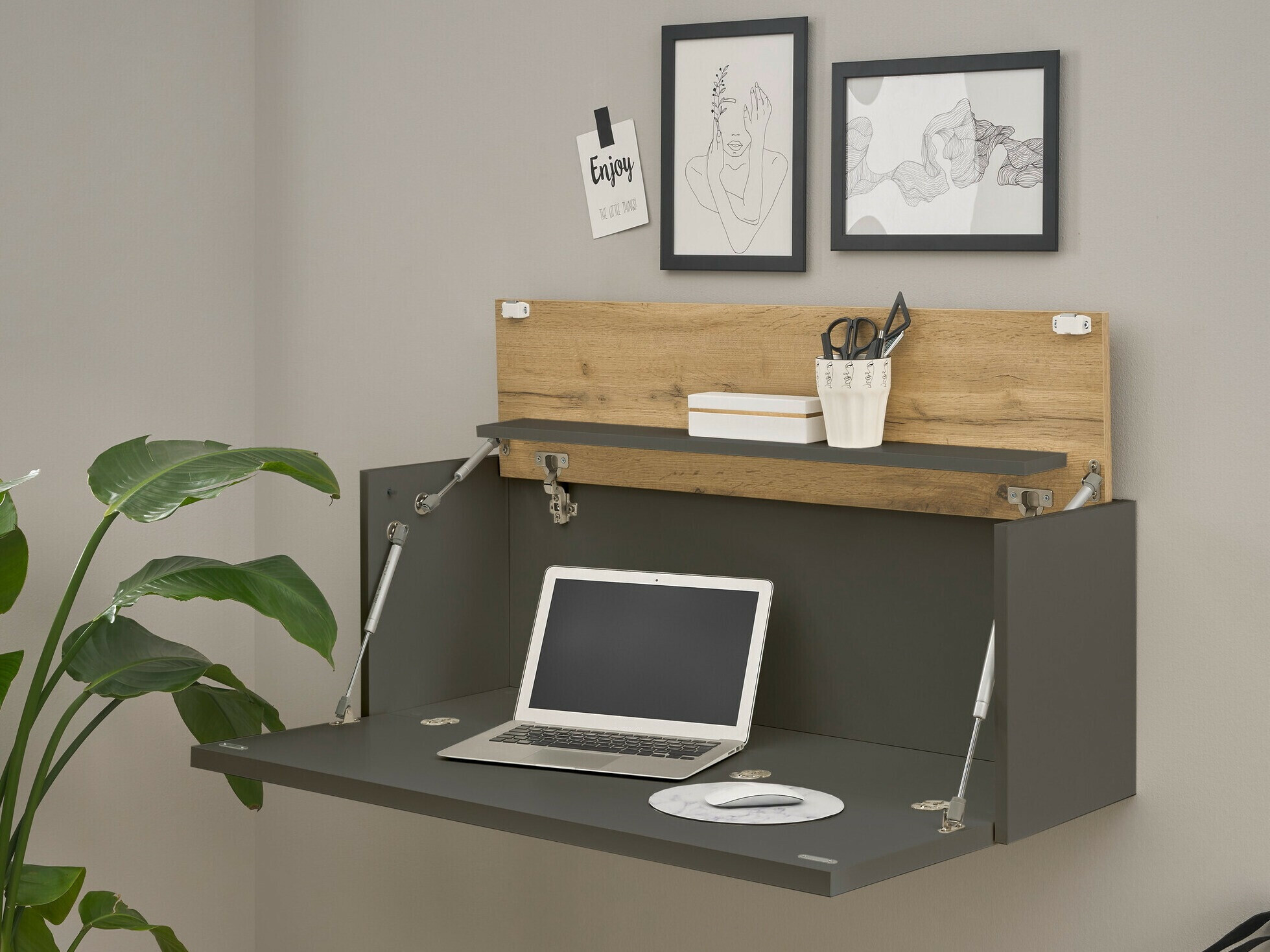 Uredski stol Elbsori 107 (Antracit + Hrast Wotan)