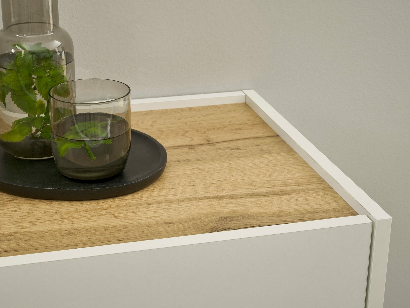 Zidni ormarić Elbsori 109 (Bijela + Hrast Wotan)