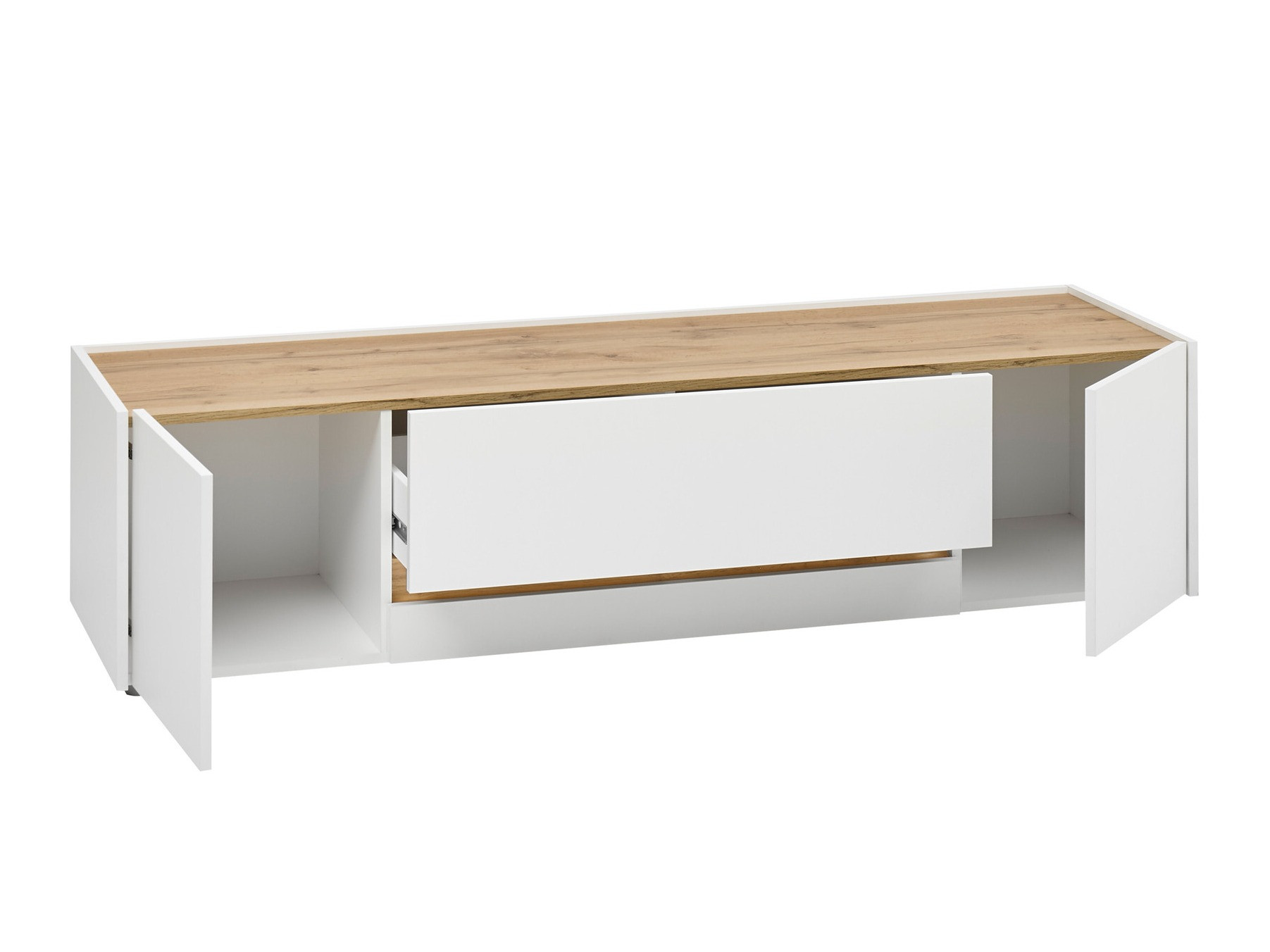TV stol Elbsori 115 (Bijela + Hrast Wotan)