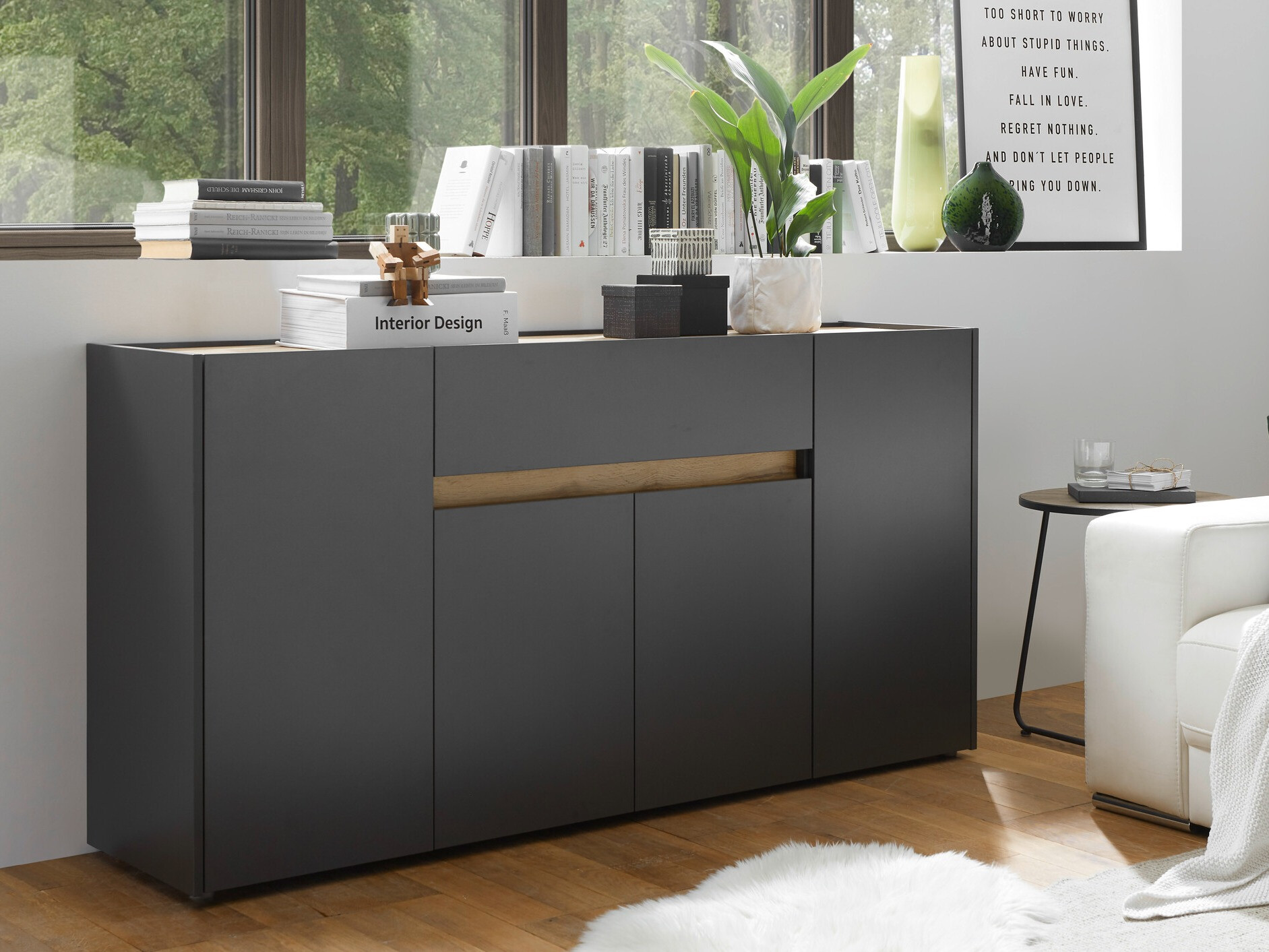 Komoda Elbsori 117 (Antracit + Hrast Wotan)