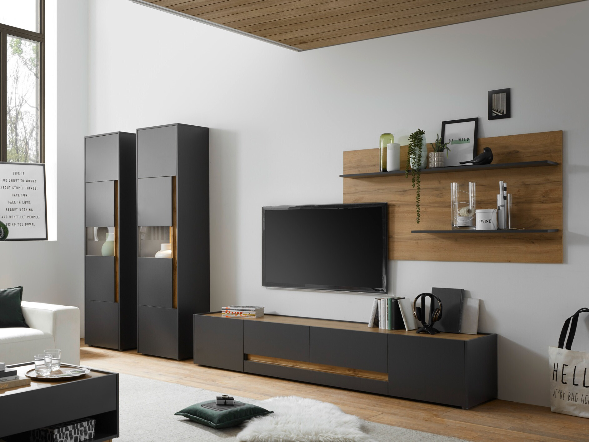 TV stol Elbsori 116 (Antracit + Hrast Wotan)