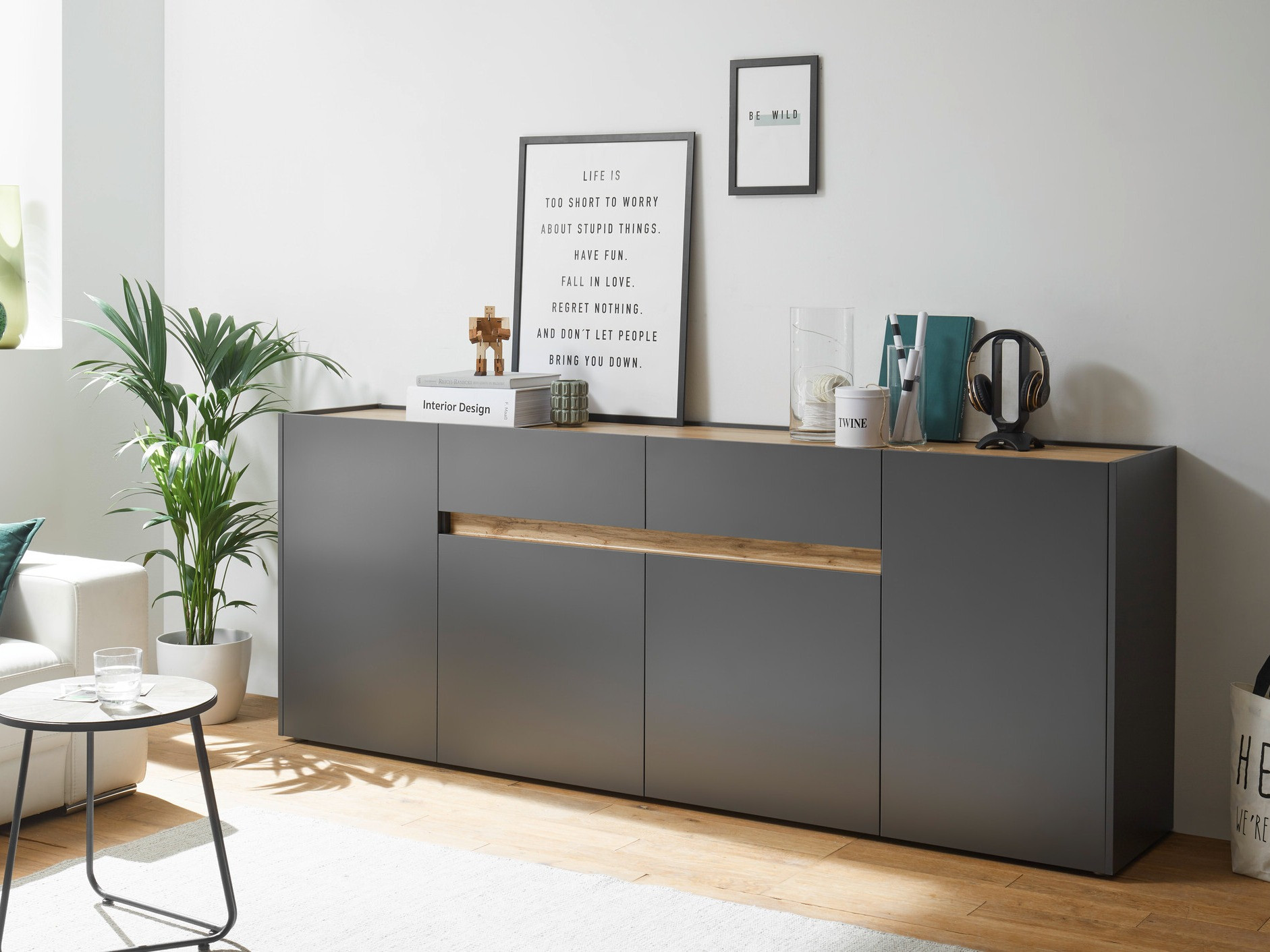 Komoda Elbsori 118 (Antracit + Hrast Wotan)