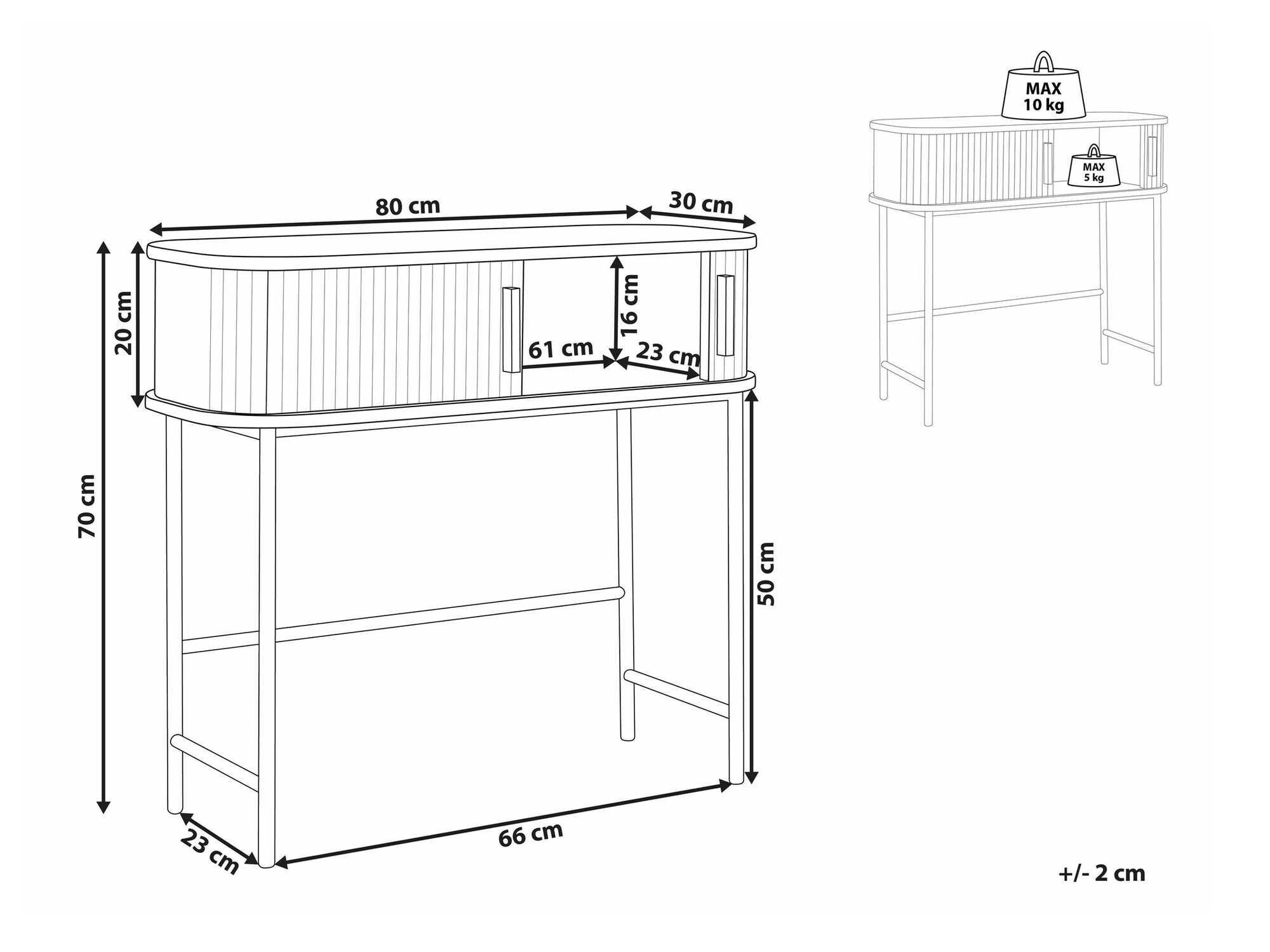 Konzolni stolić Fencalu 112 (Svijetlo drvo)
