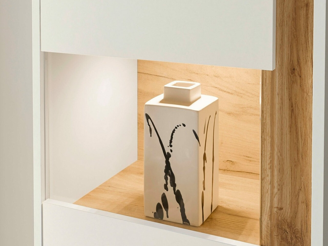 Set za dnevni boravak Elbsori 122 (Bijela + Hrast Wotan)