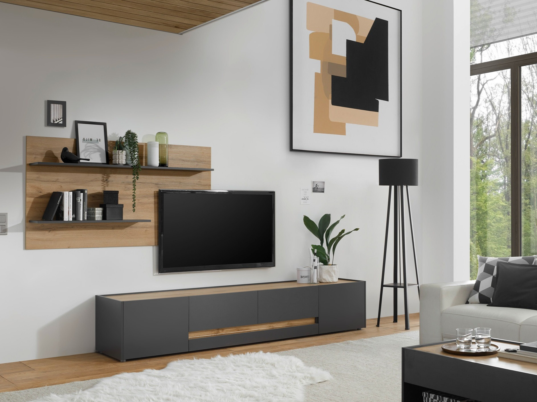 Dnevni boravak Elbsori 124 (Antracit + Wotan hrast)