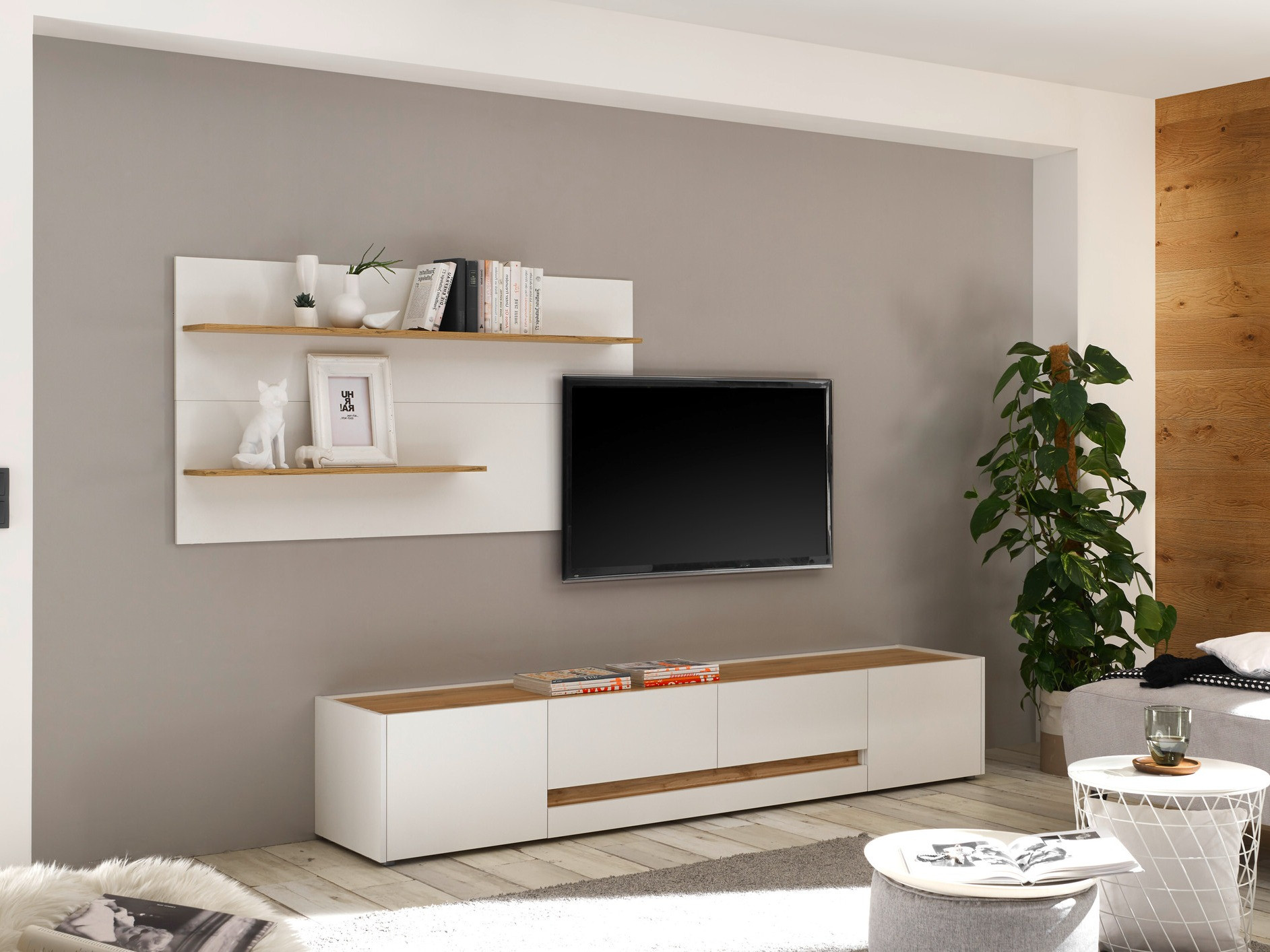 Dnevni boravak Elbsori 124 (Bijela + Wotan hrast)