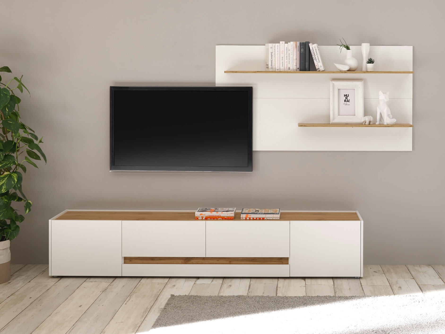 Dnevni boravak Elbsori 124 (Bijela + Wotan hrast)