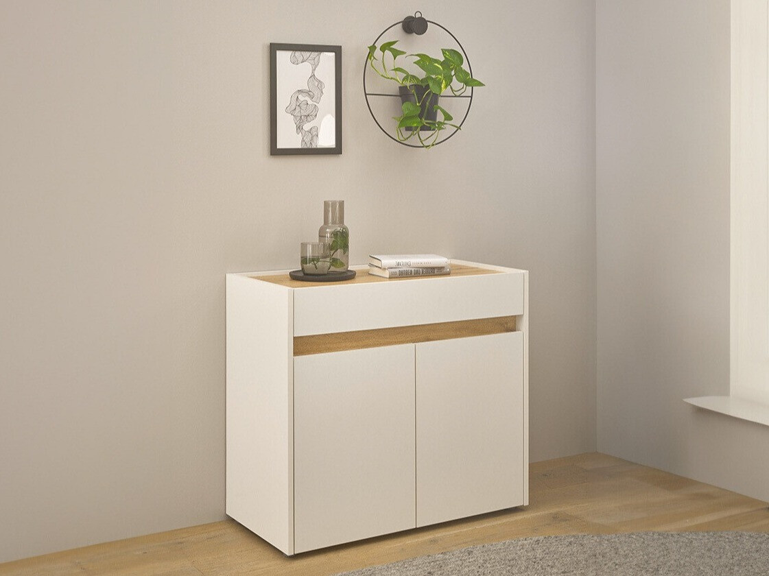 Komoda Elbsori 110 (Bijela + Hrast Wotan)