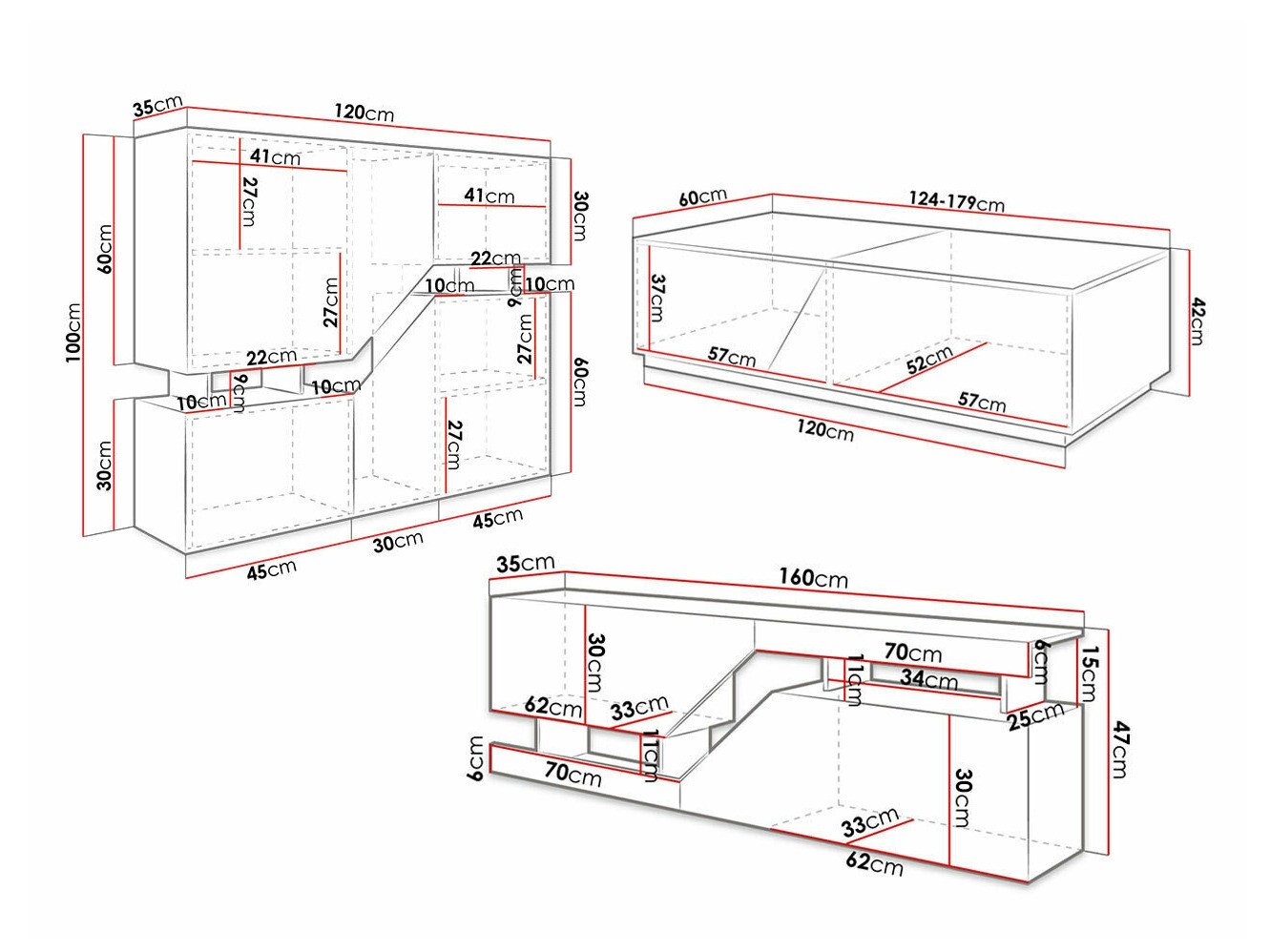 Set za dnevni boravak Comfivo Daldune 103 (Hrast Wotan + Antracit)