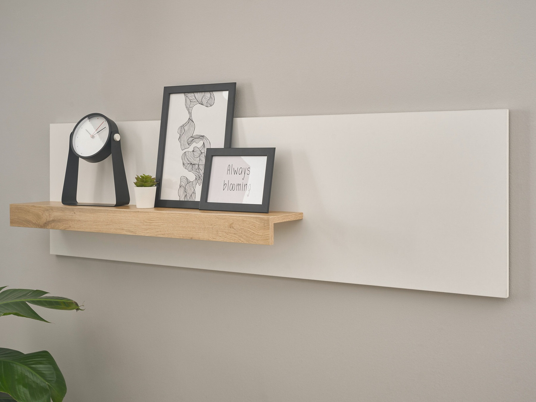 Zidna polica Elbsori 125 (Bijela + Hrast Wotan)