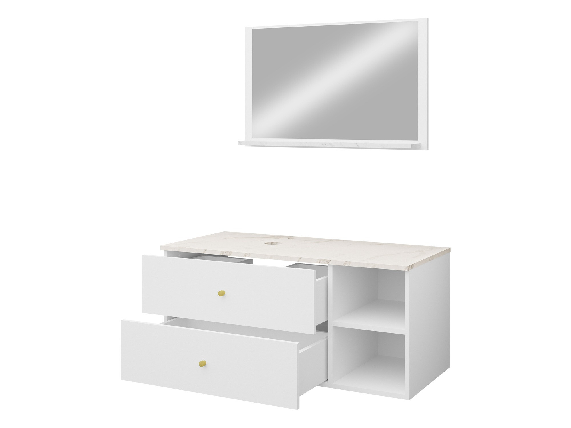 Kupaonski namještaj Ophruvi 100 (Crna + Crni mramor)