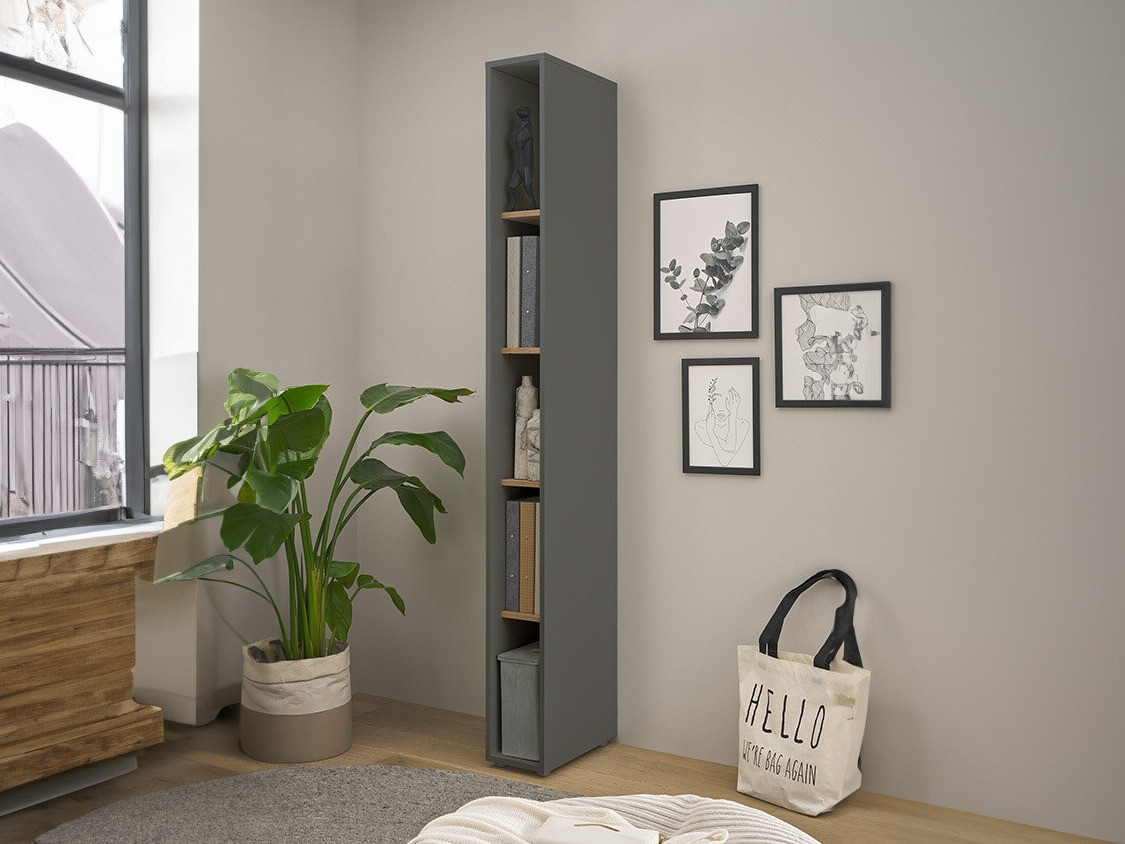 Polica Elbsori 105 (Antracit + Hrast Wotan)