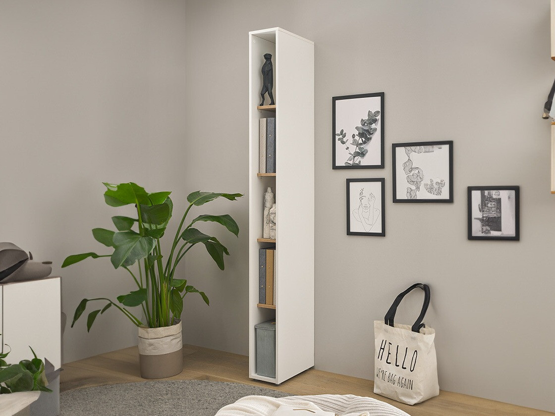 Polica Elbsori 105 (Bijela + Hrast Wotan)