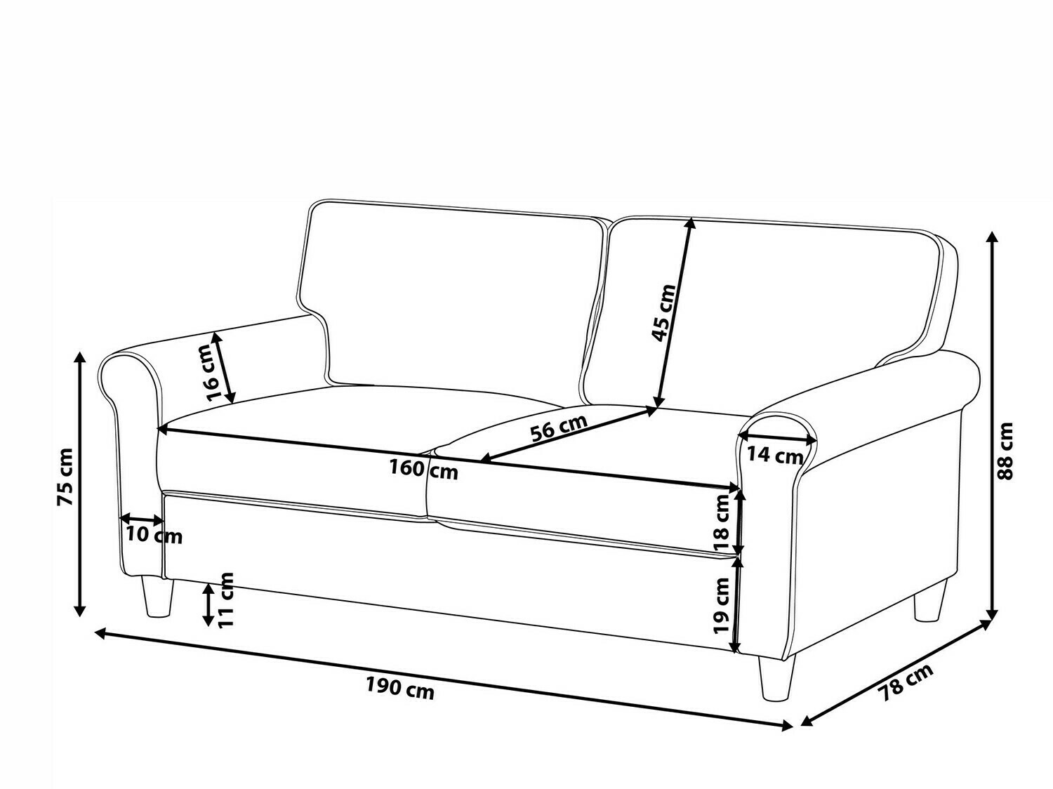 Kauč Berwyn 675 (Smeđa)