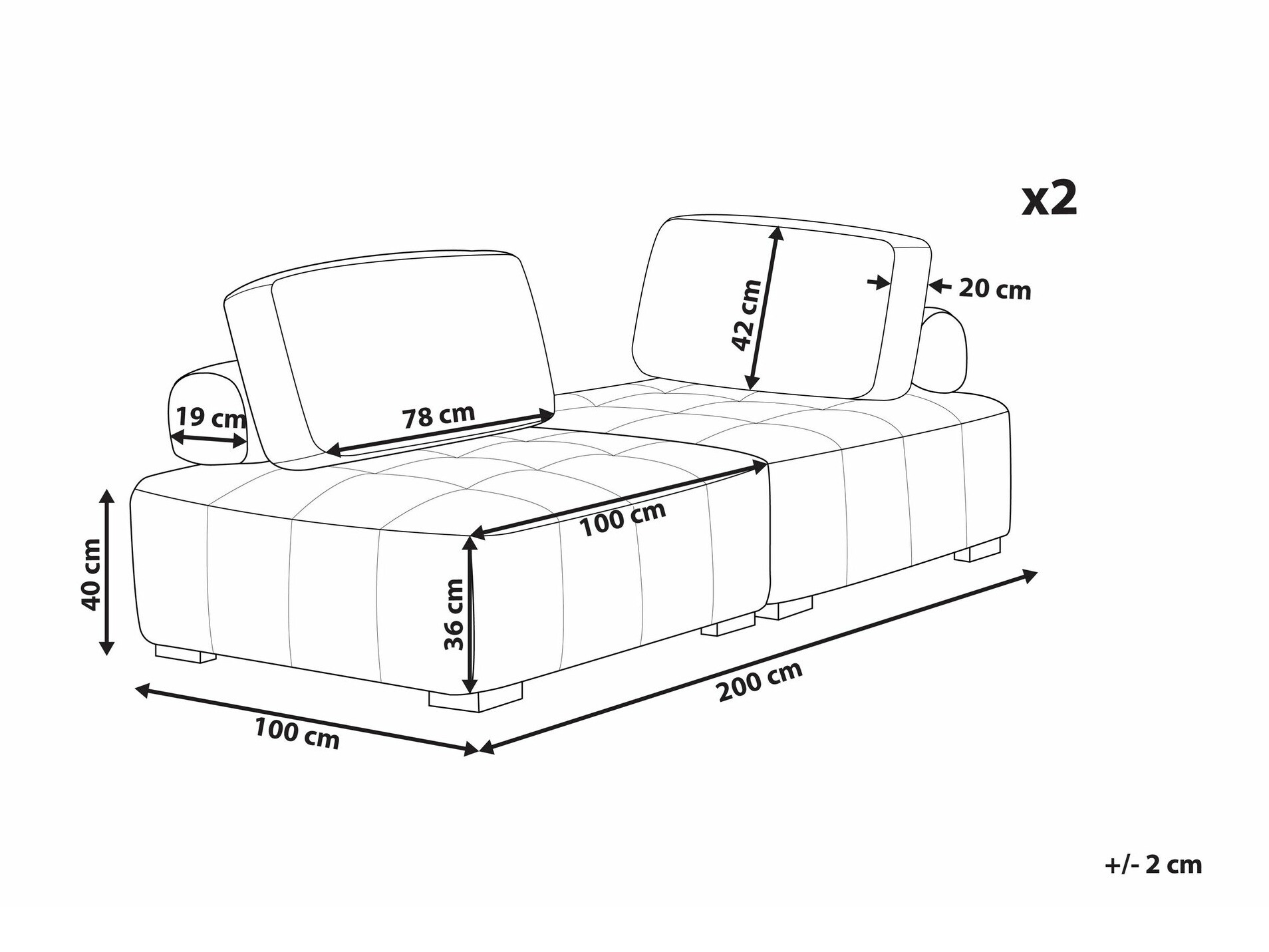 Tapecirani namještaj Berwyn 1808 (Siva)