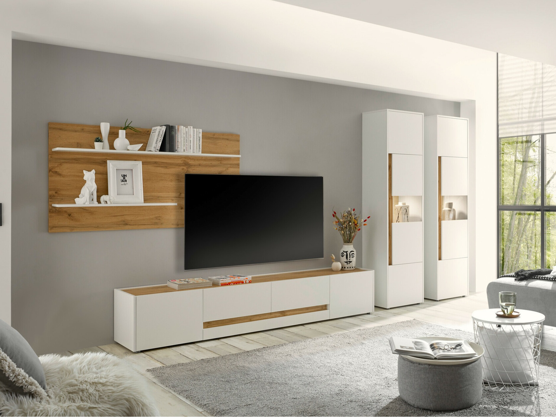 Dnevni boravak Elbsori 132 (Bijela + Wotan hrast)