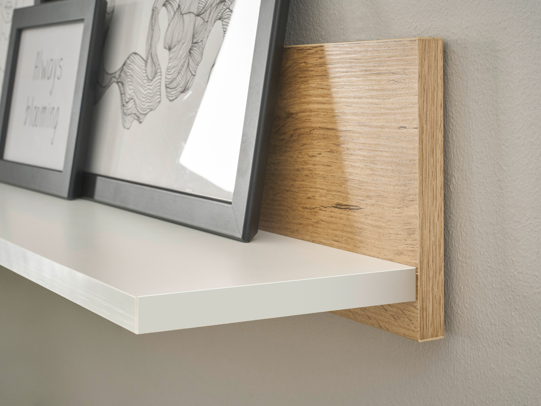 Zidna polica Elbsori 134 (Hrast Wotan + Bijela)